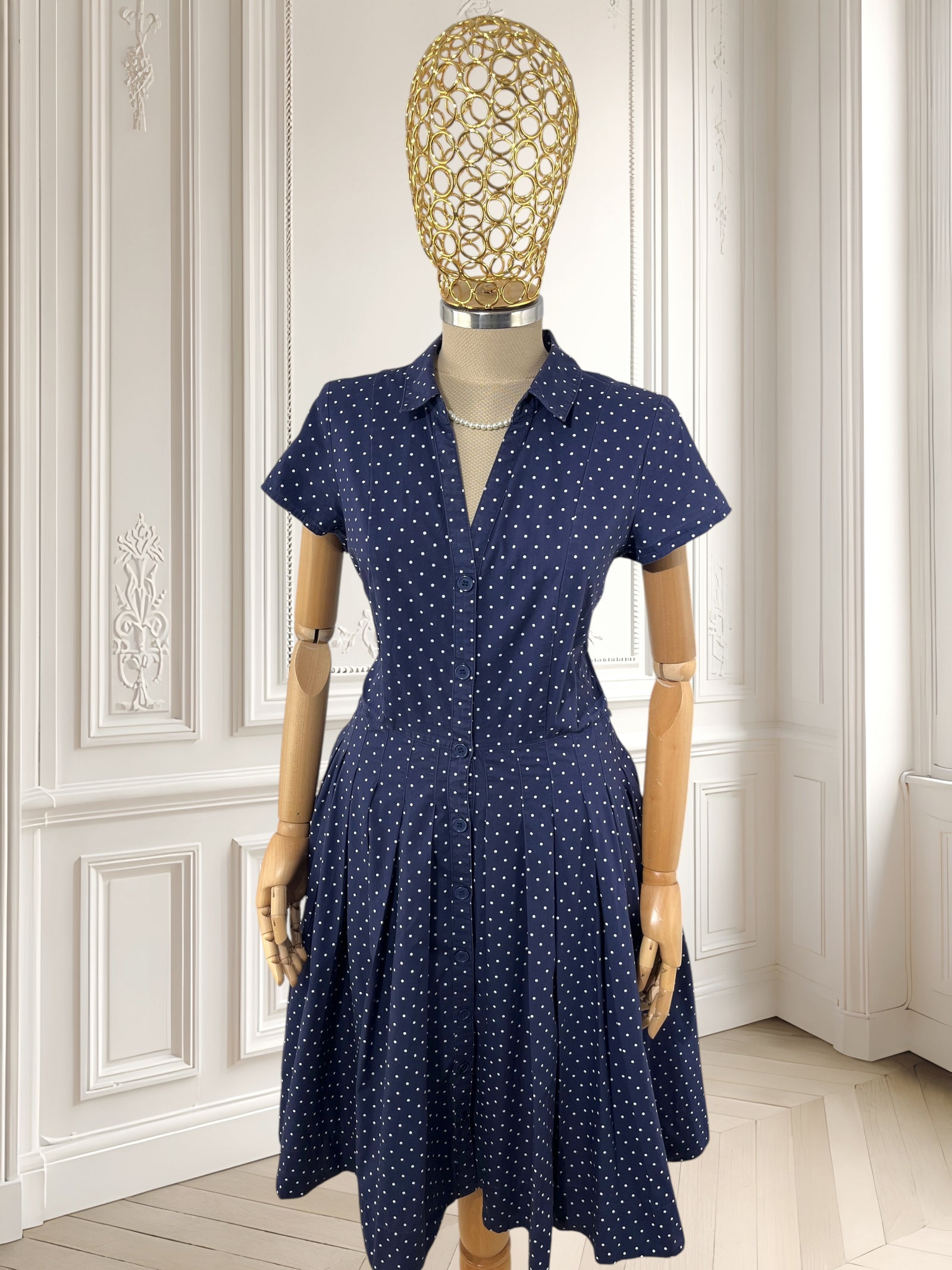 Rochie bleumarin cu buline mărimea M