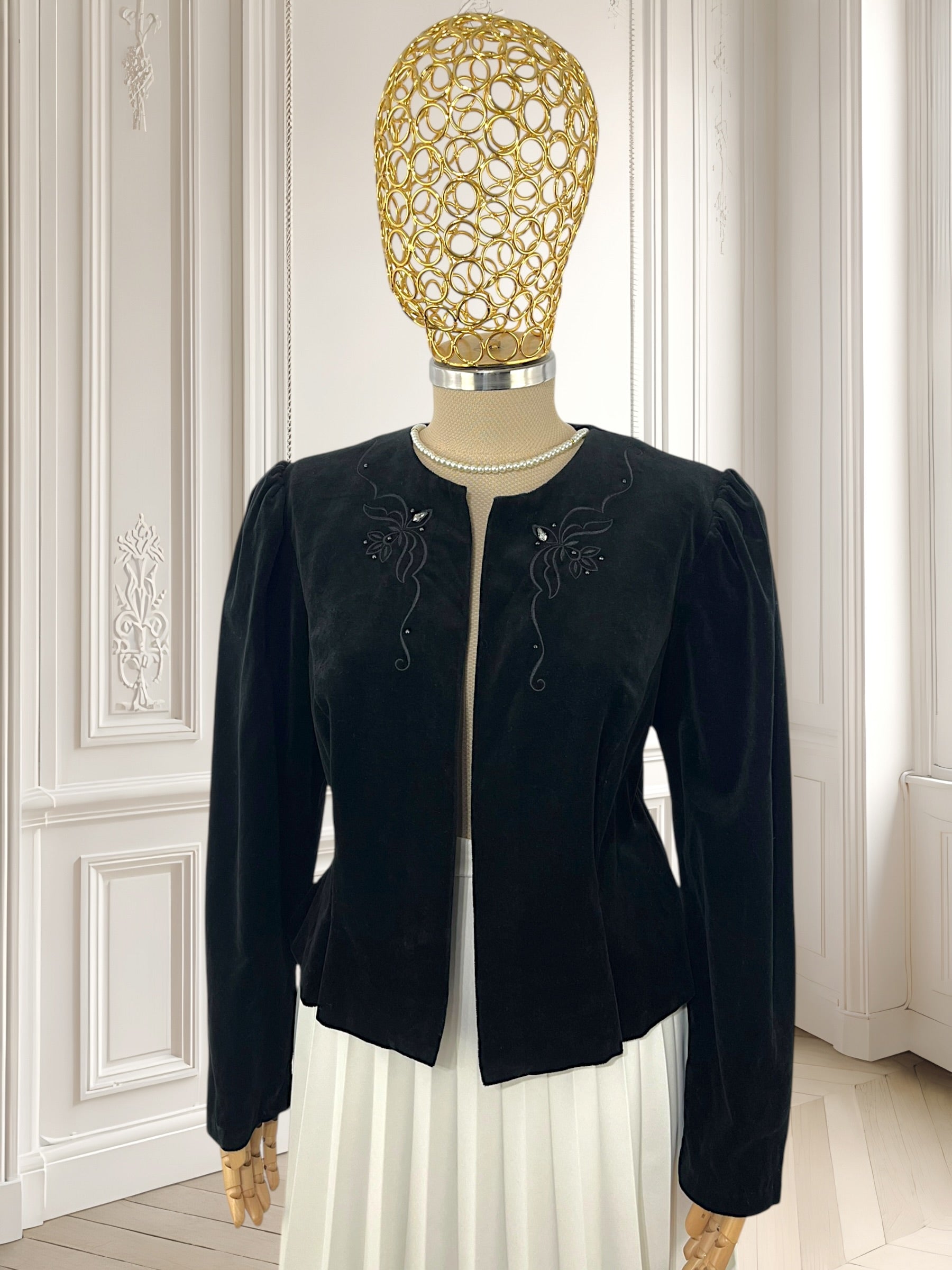 Sacou vintage din catifea potrivit pentru M/L