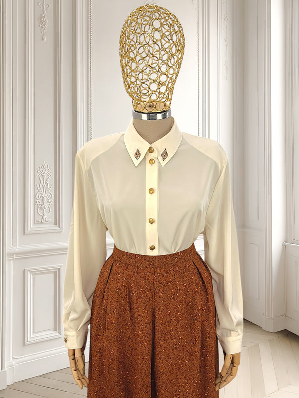 Cămașă vintage crem mărimea XL