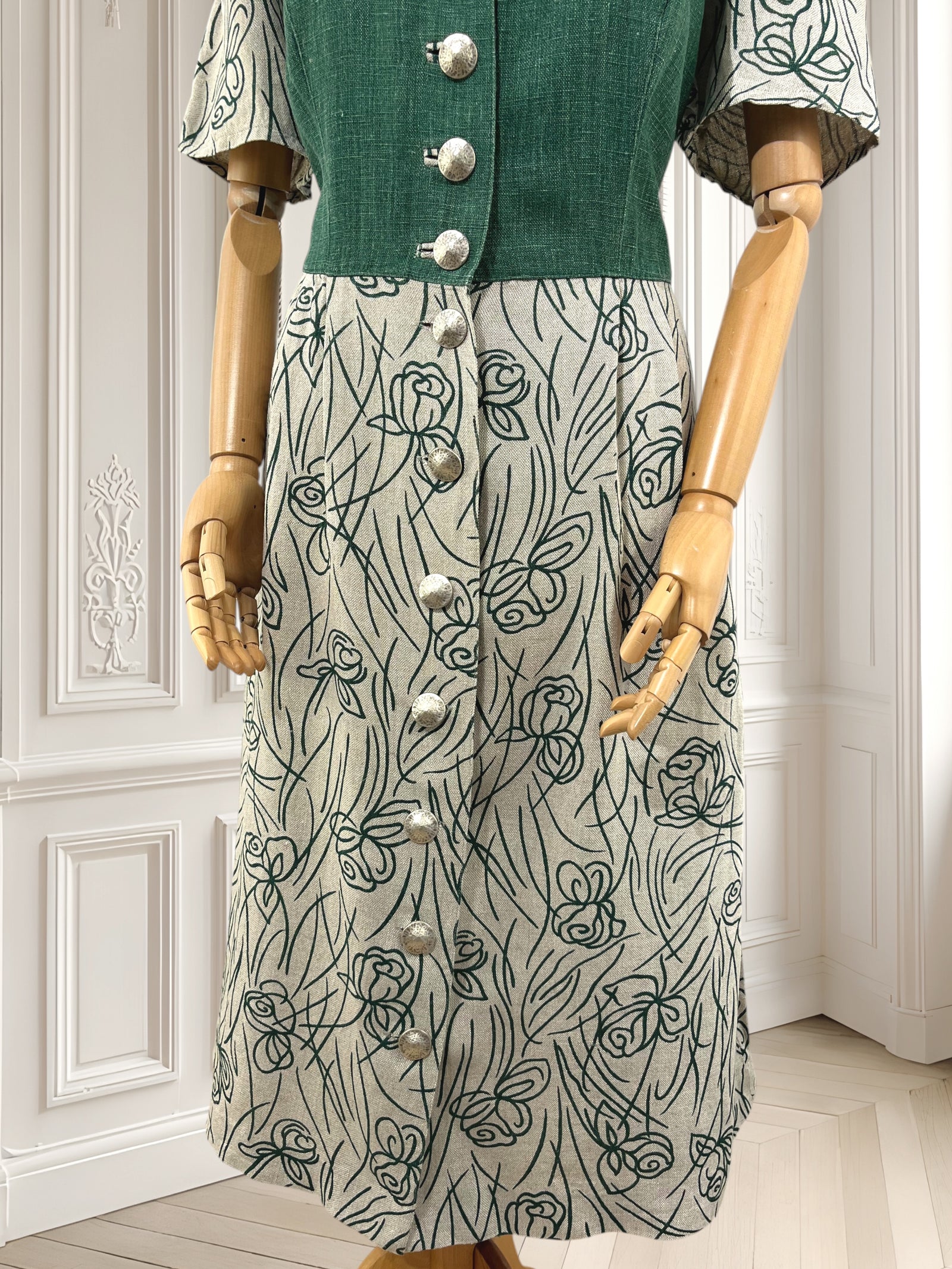 Rochie vintage din in mărimea L