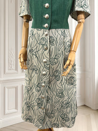 Rochie vintage din in mărimea L