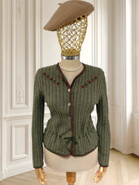 Cardigan vintage din lână pură potrivit pentru S/M