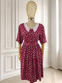Rochie vișinie din vâscoză mărimea L