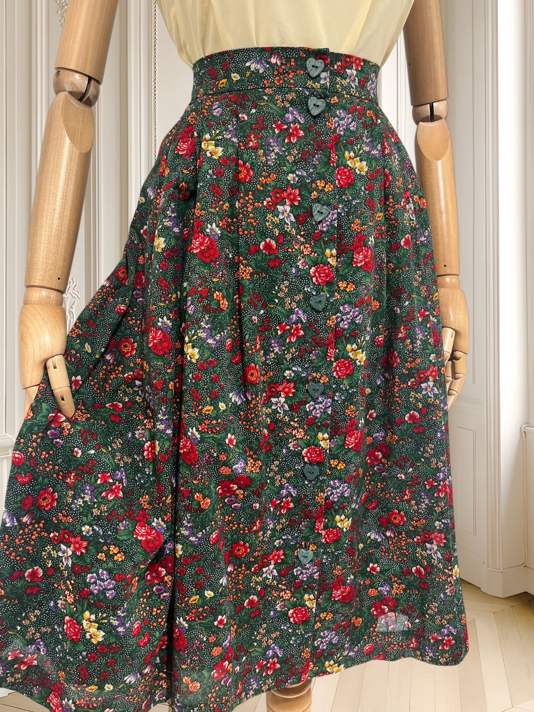 Fustă vintage cu print floral mărimea M