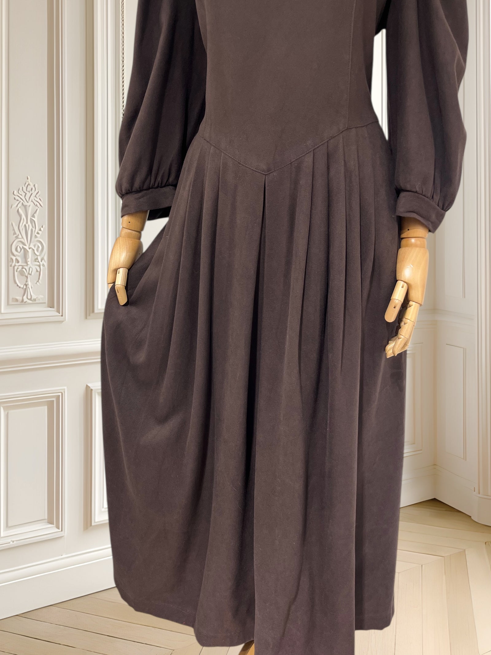 Rochie vintage cu aspect de piele întoarsă potrivită pentru L/XL