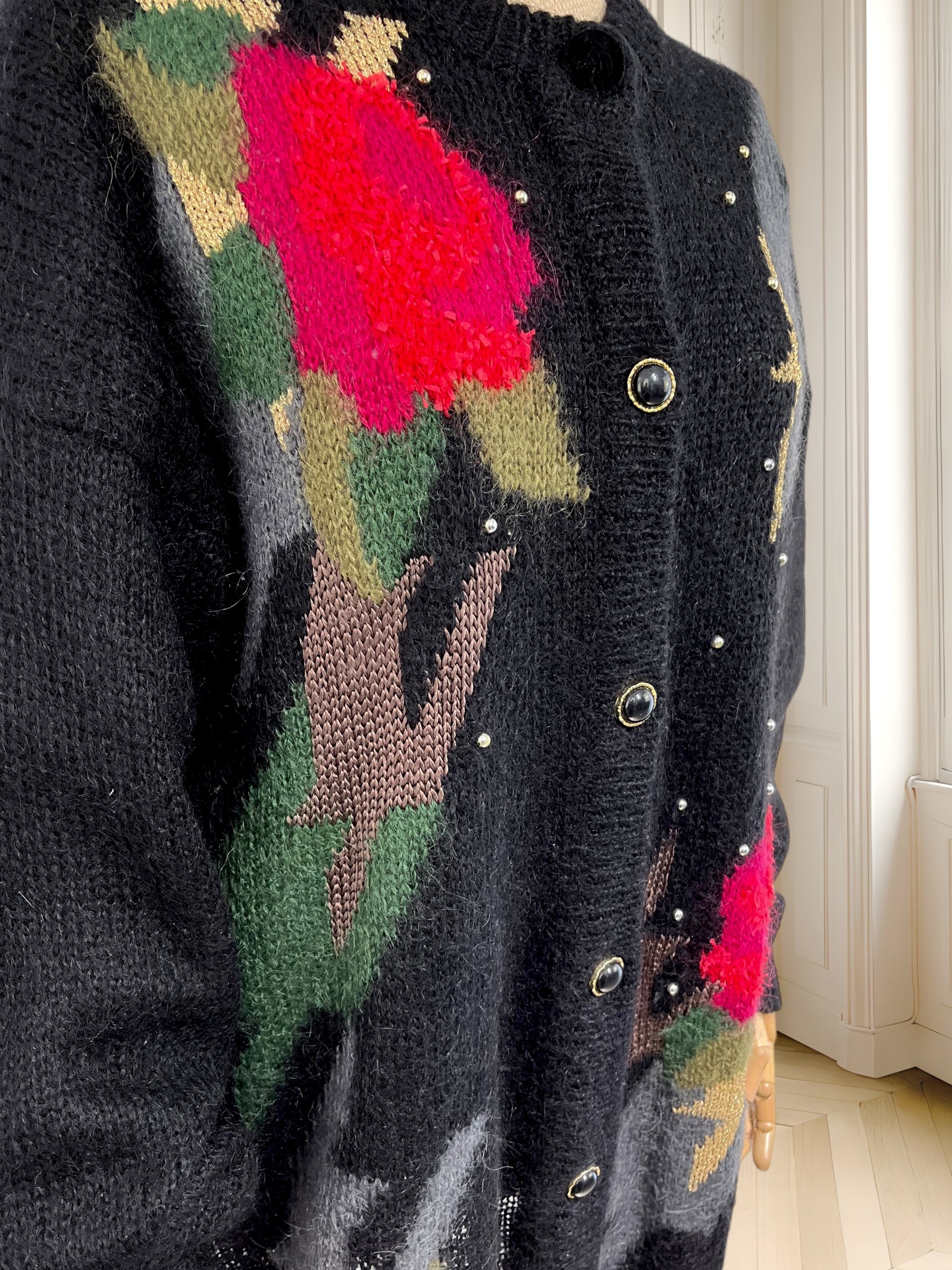 Cardigan vintage din mix de mohair mărimea XL