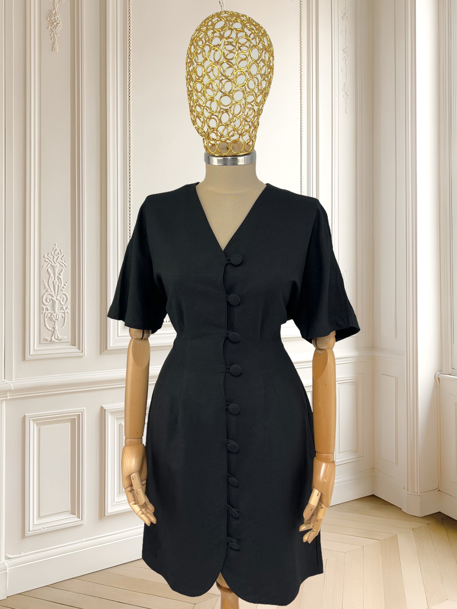 Rochie neagră din vâscoză și in mărimea M