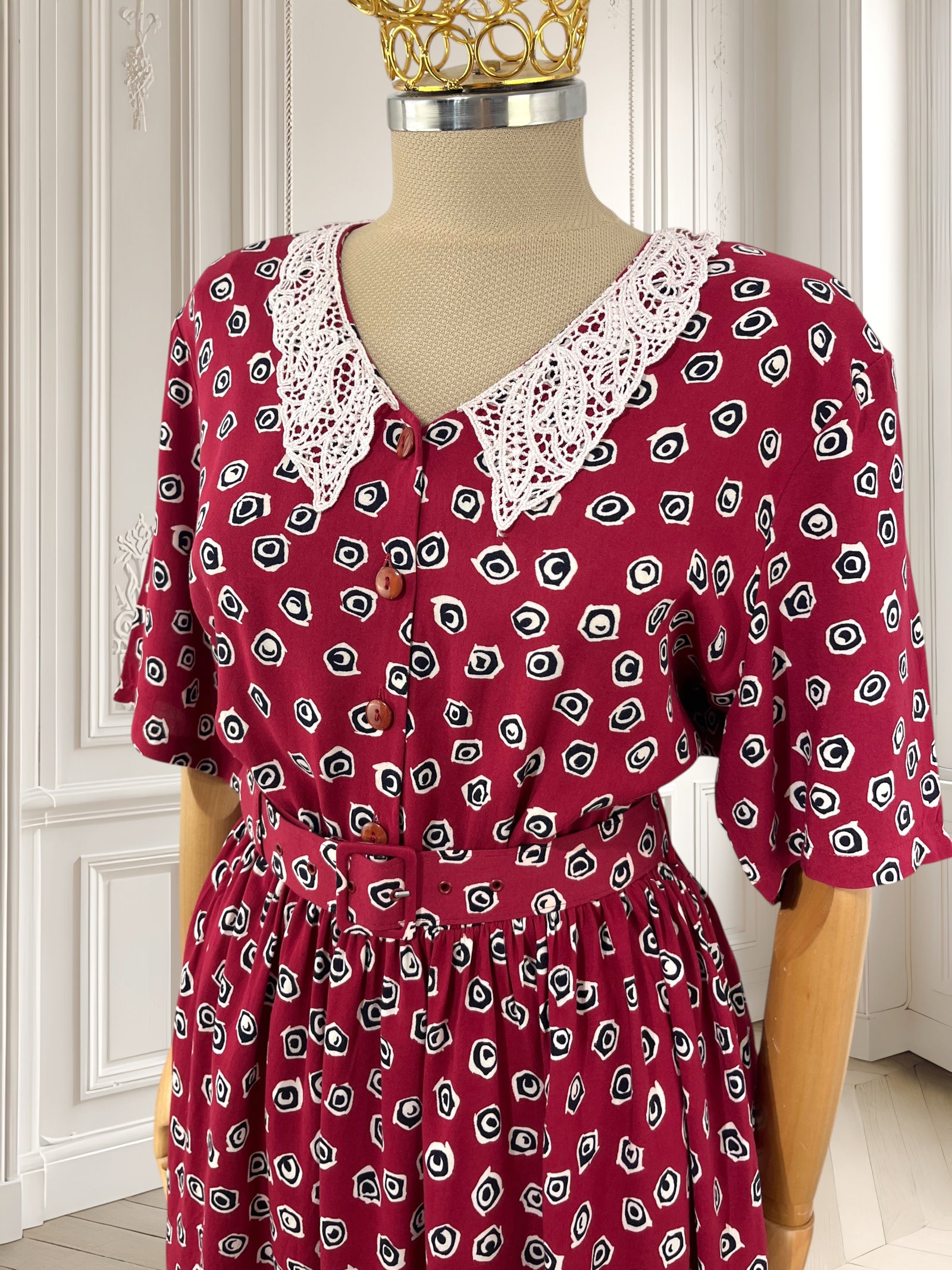 Rochie vișinie din vâscoză mărimea L