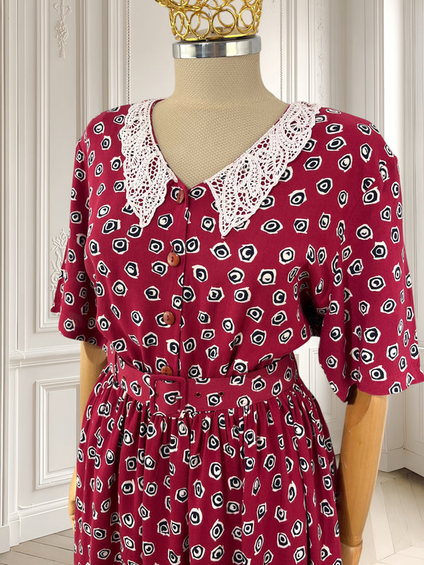 Rochie vișinie din vâscoză mărimea L