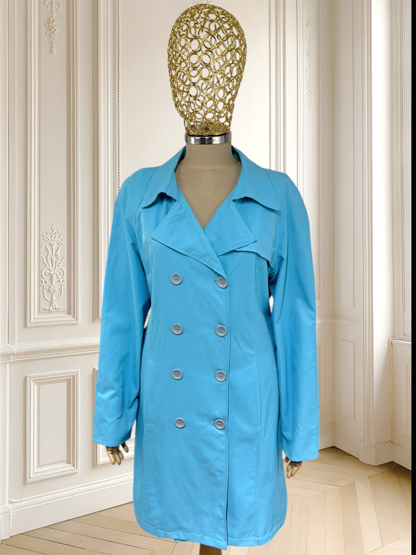 Trench coat turcoaz potrivit pentru M/L