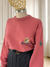 Pulover vintage din lână pură potrivit pentru M/L