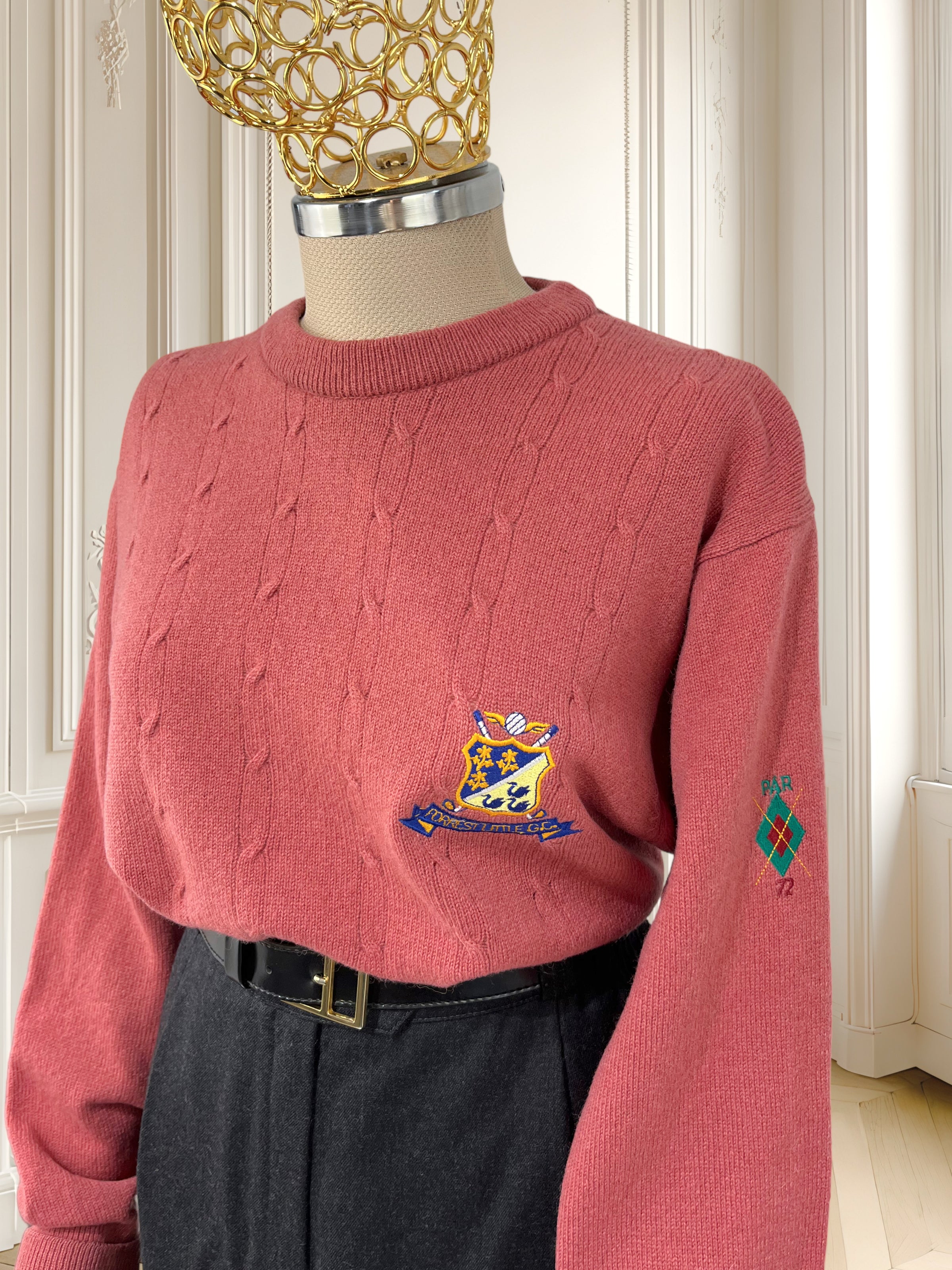 Pulover vintage din lână pură potrivit pentru M/L