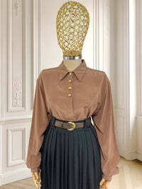 Cămașă vintage din mătase naturală potrivită pentru L/XL