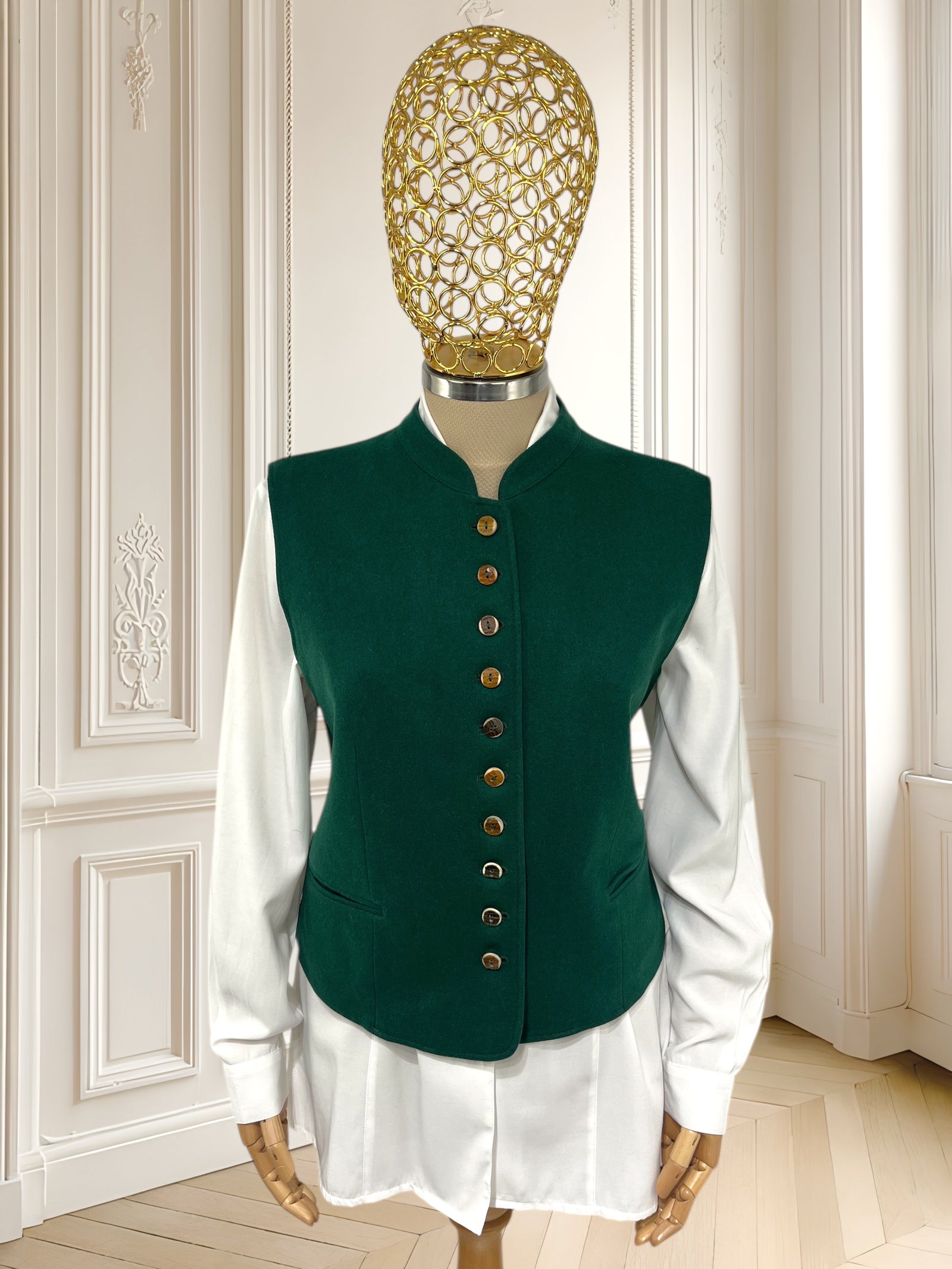 Vestă vintage din lână pură mărimea L
