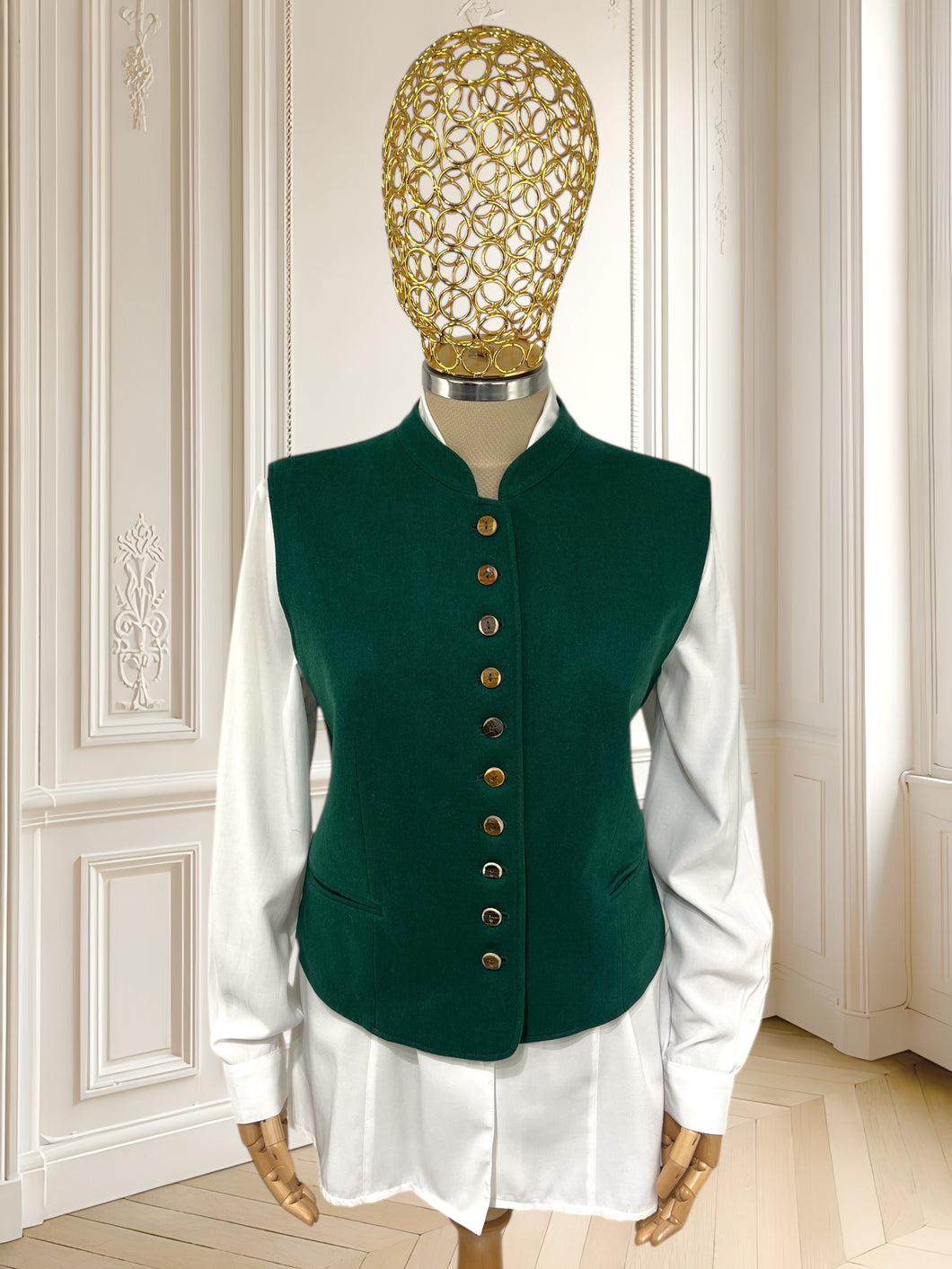 Vestă vintage din lână pură mărimea L