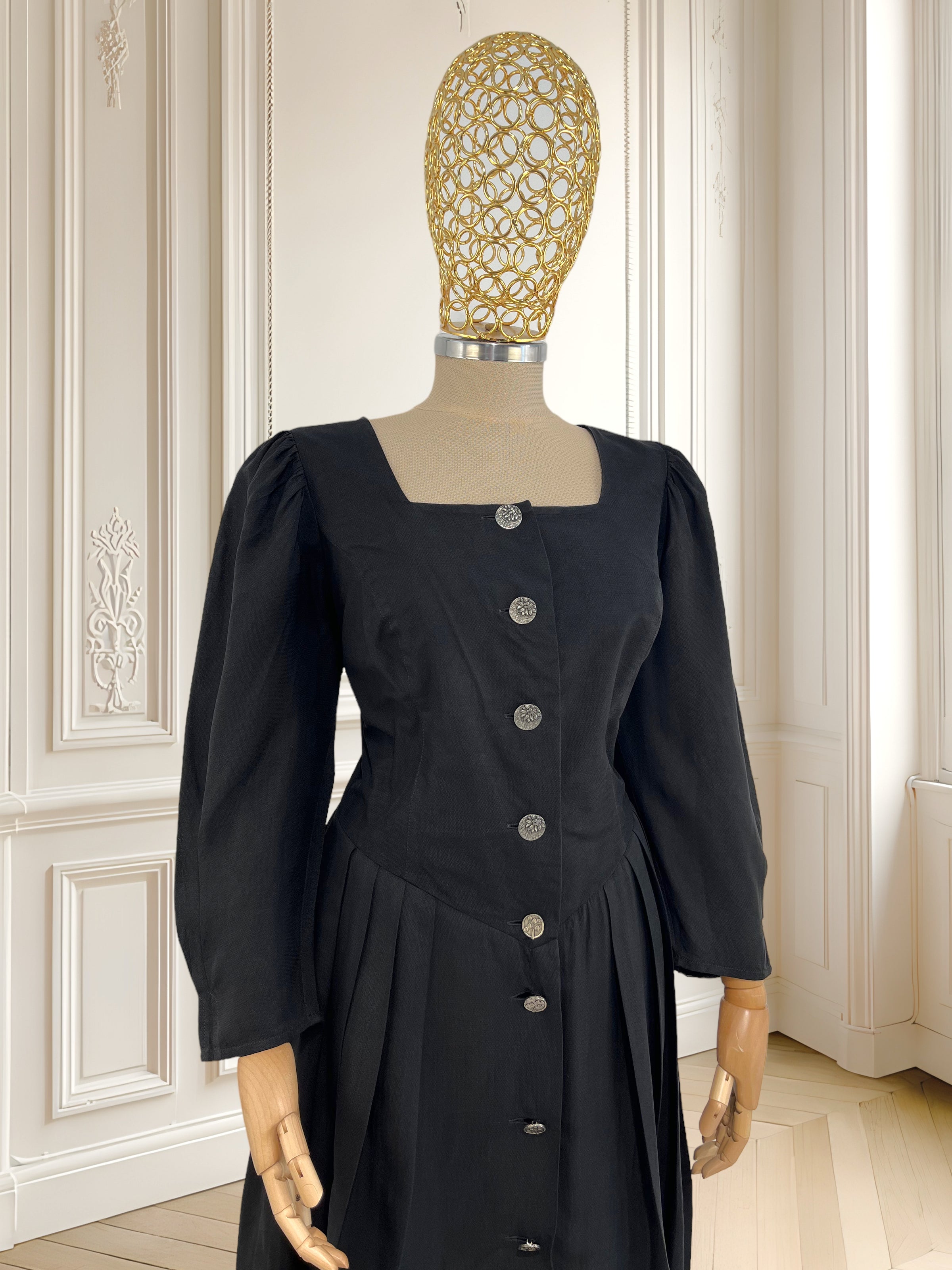 Rochie vintage cu nasturi metalici mărimea L