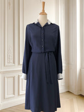 Încarcă imaginea în vizualizatorul Galerie, Rochie vintage bleumarin mărimea L
