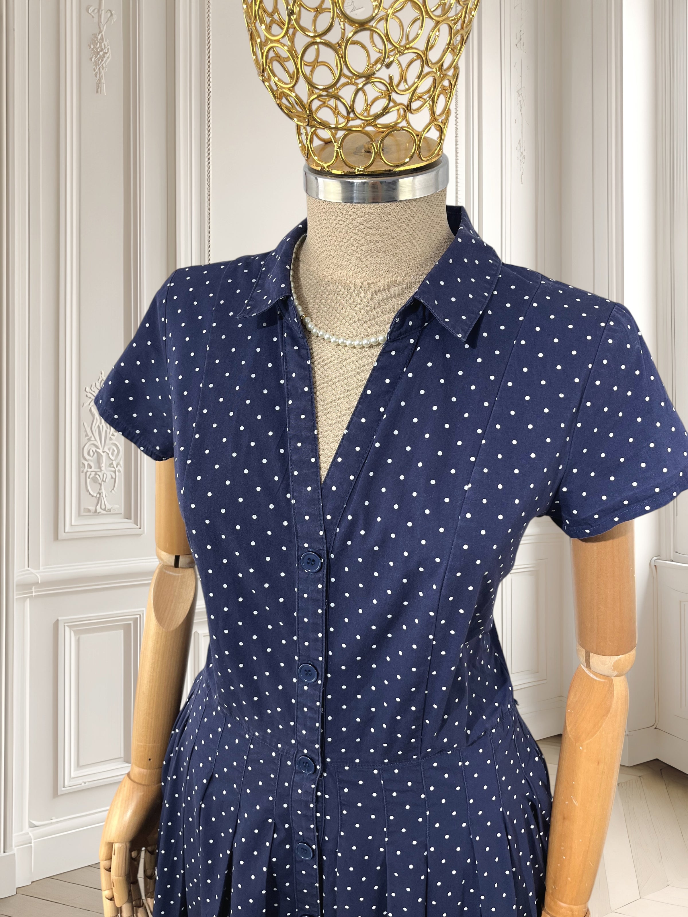 Rochie bleumarin cu buline mărimea M