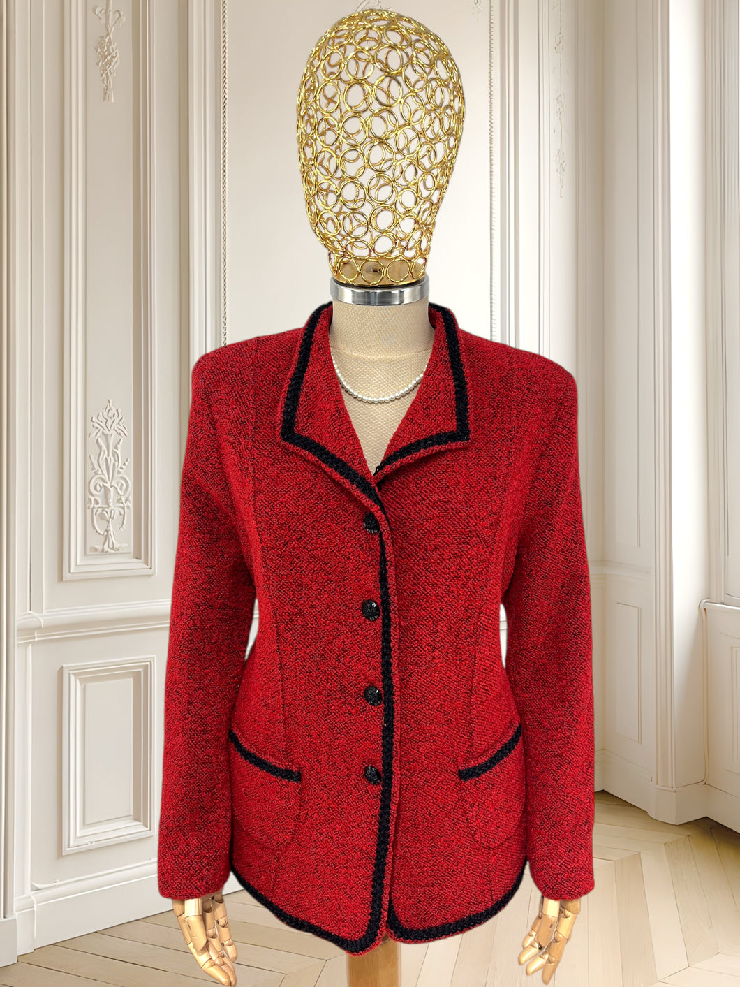 Sacou vintage din lână bouclé mărimea L