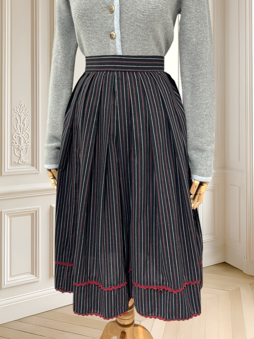 Fustă vintage din bumbac potrivită pentru XS/S