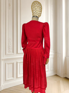 Rochie vintage din mătase și lână pură mărimea S
