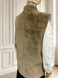 Vestă vintage din piele naturală mărimea L