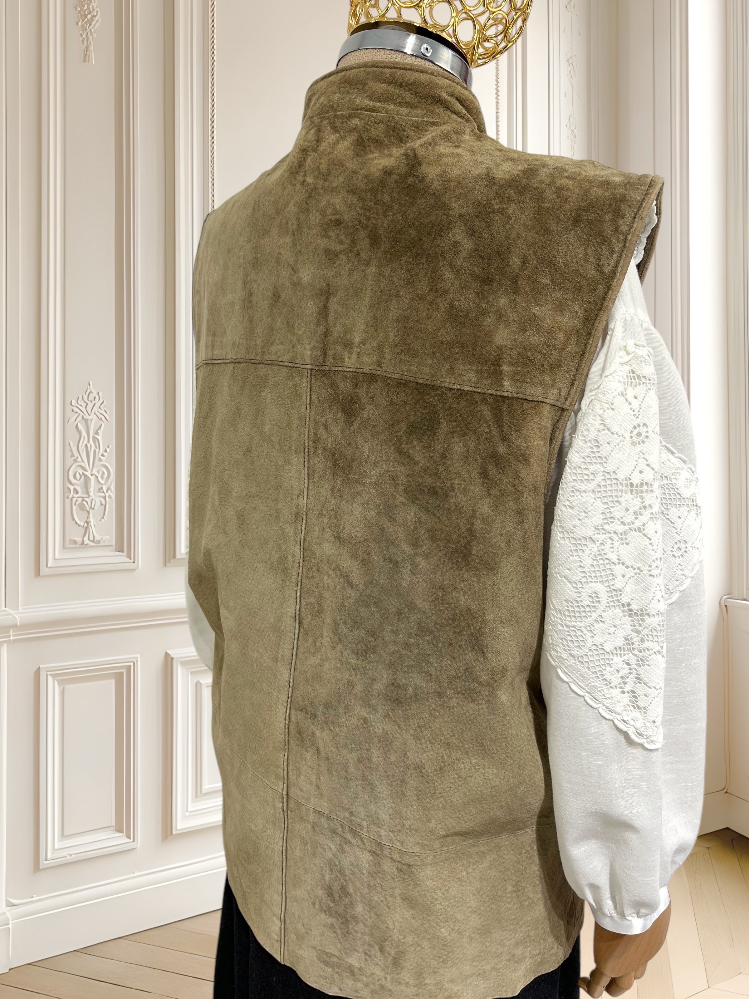 Vestă vintage din piele naturală mărimea L