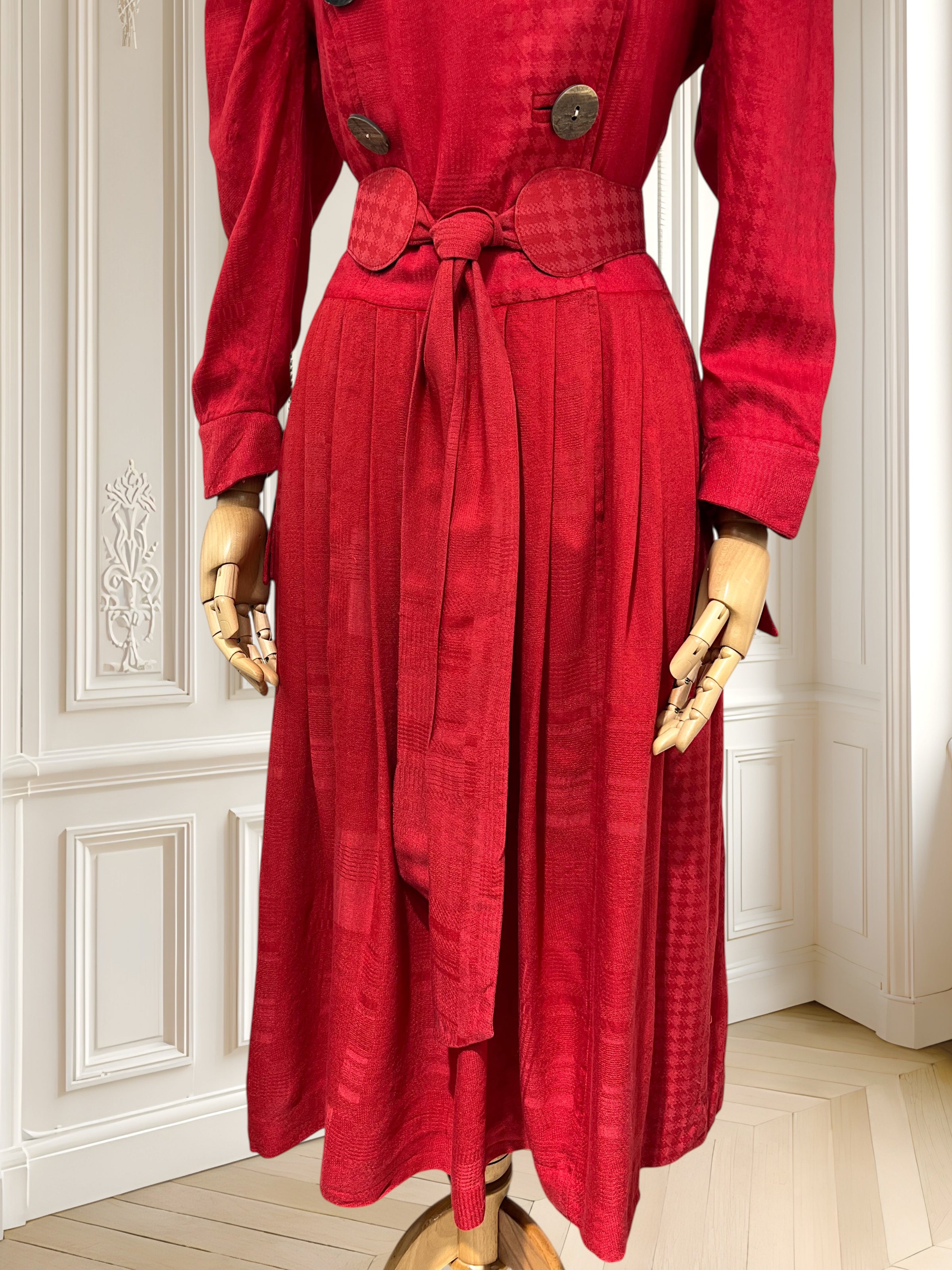 Rochie vintage din mătase și lână pură mărimea S