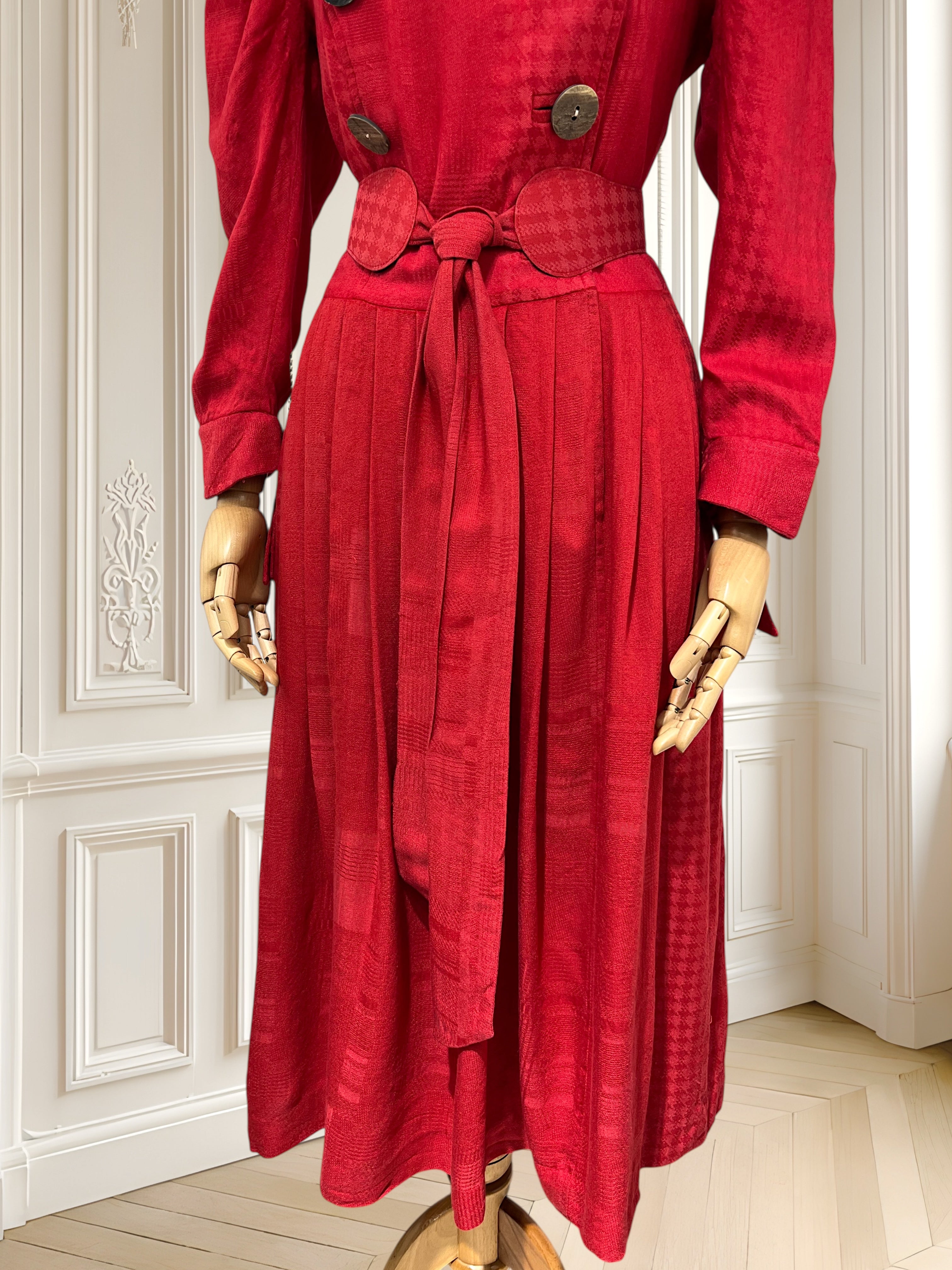 Rochie vintage din mătase și lână pură mărimea S