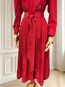 Rochie vintage din mătase și lână pură mărimea S