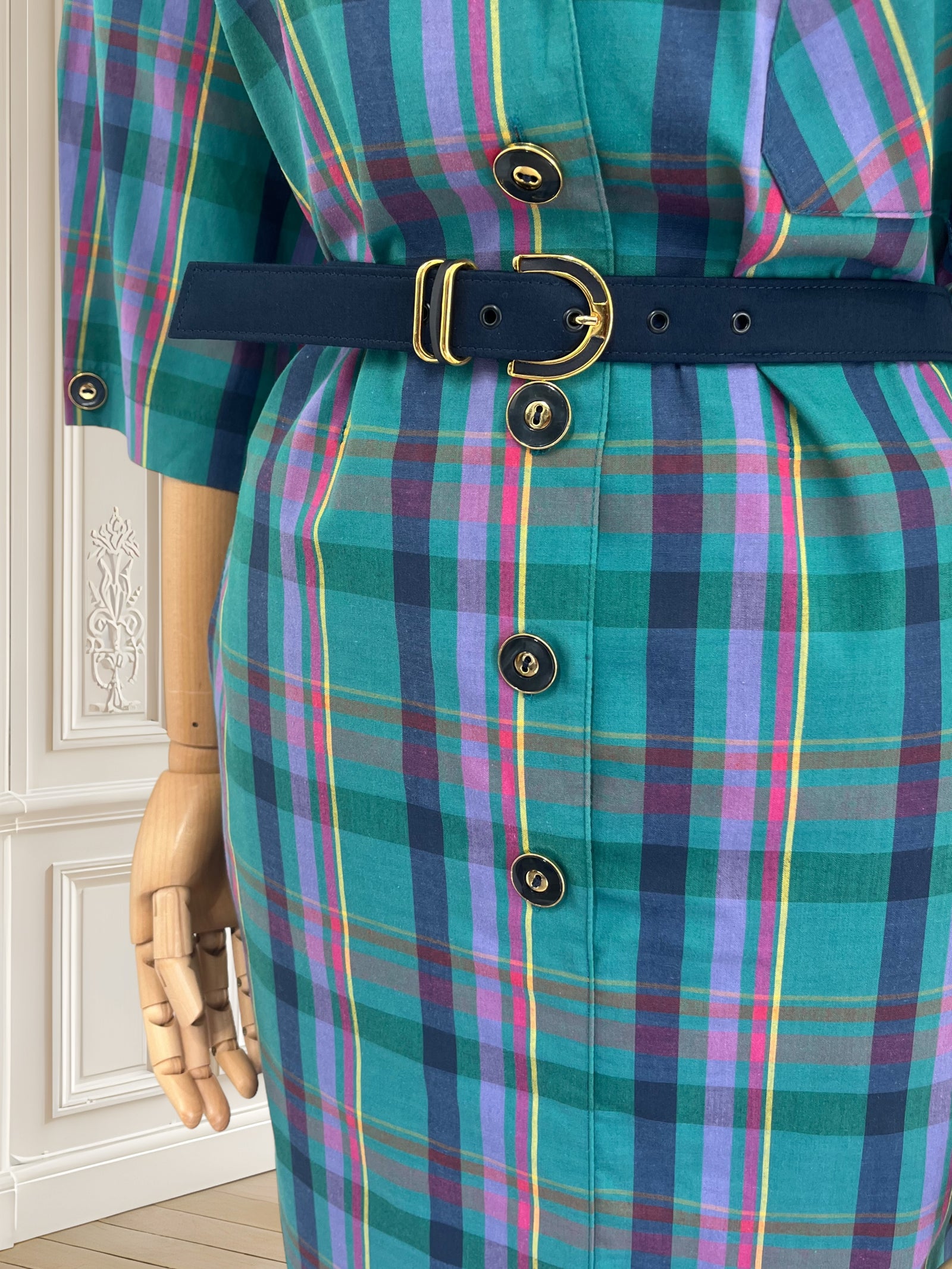 Rochie vintage în carouri mărimea XL