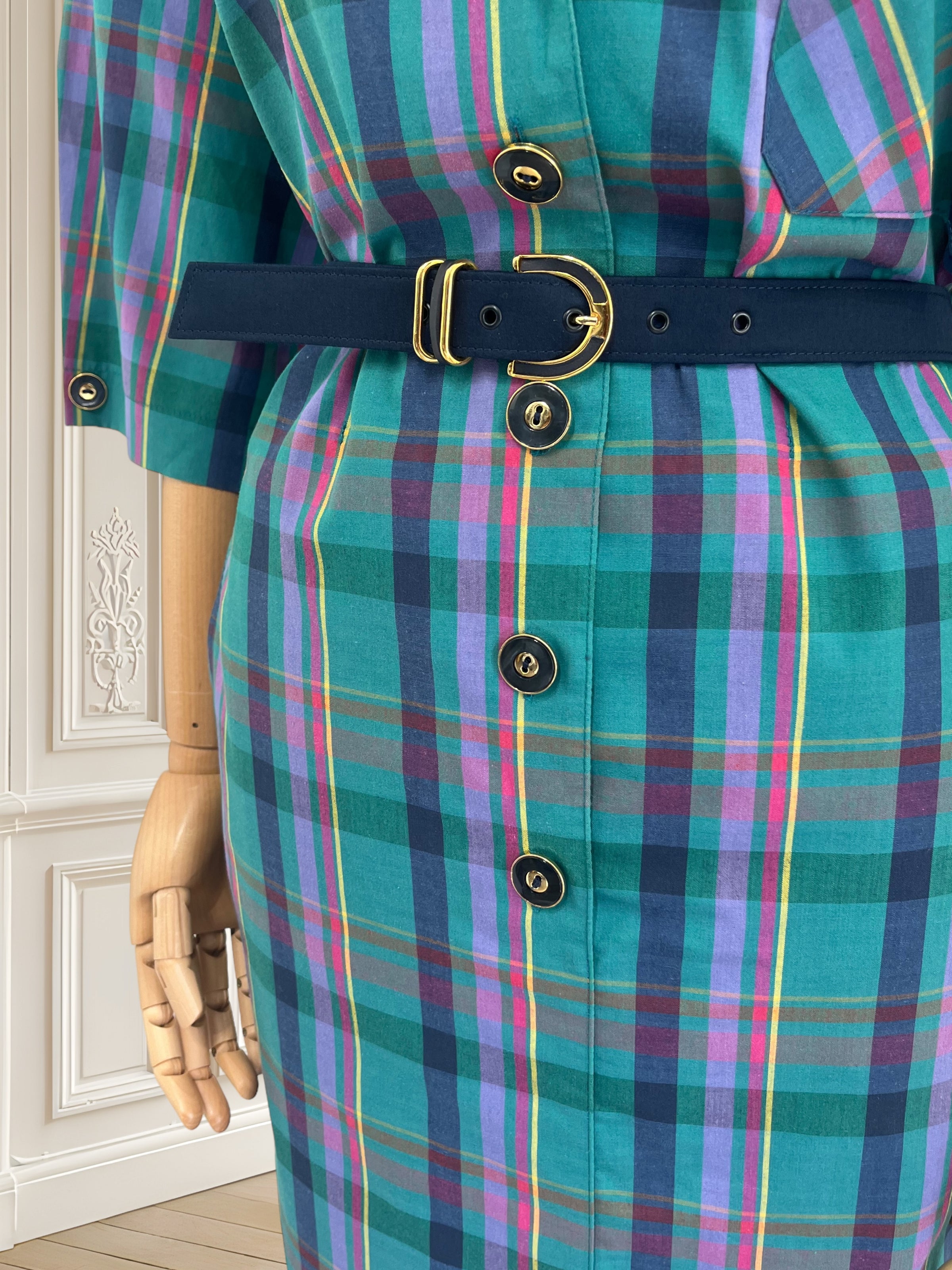 Rochie vintage în carouri mărimea XL