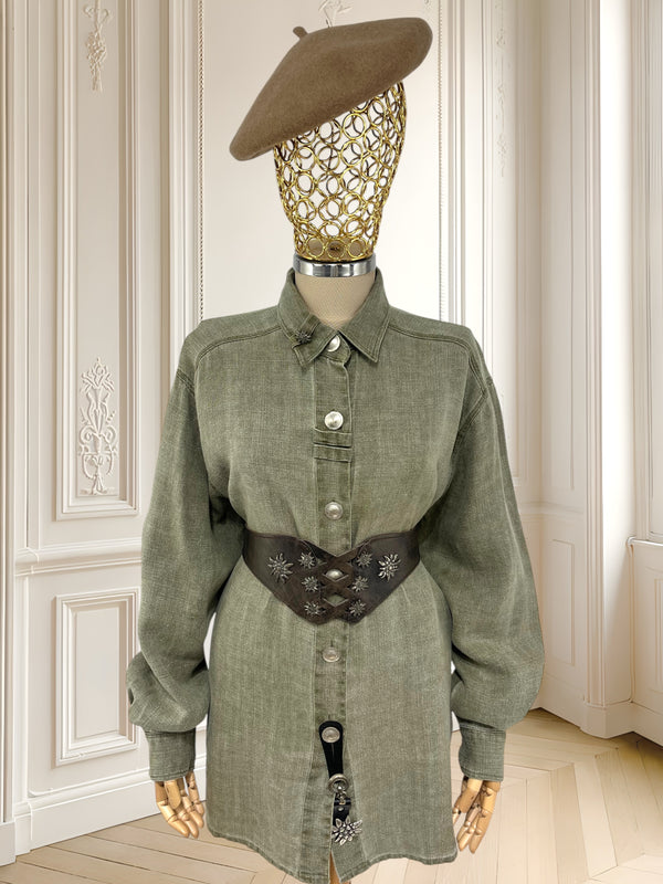 Cămașă vintage din in mărimea XL