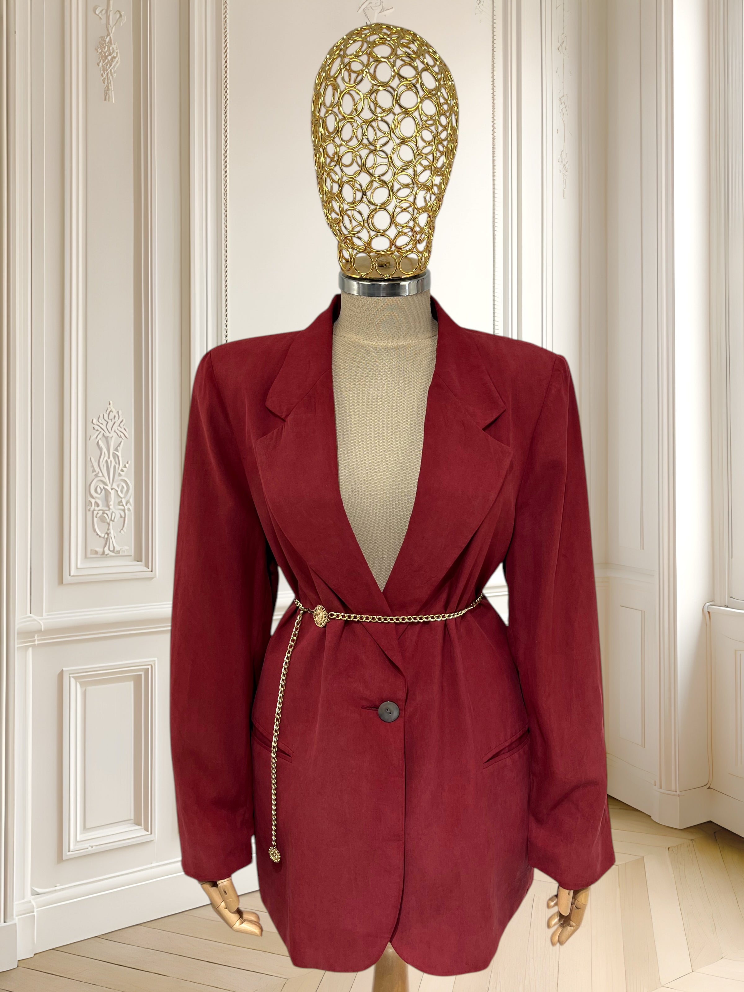 Sacou vintage din mătase naturală potrivit pentru M/L