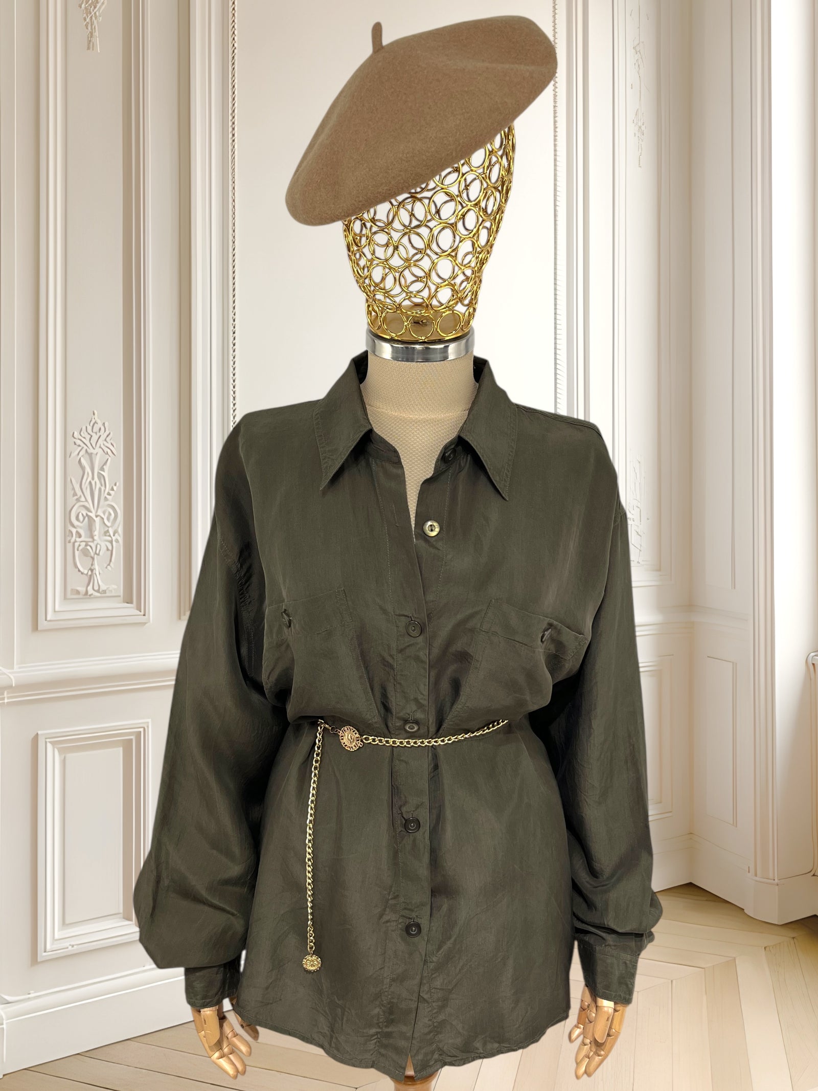 Cămașă vintage din mătase mărimea XL