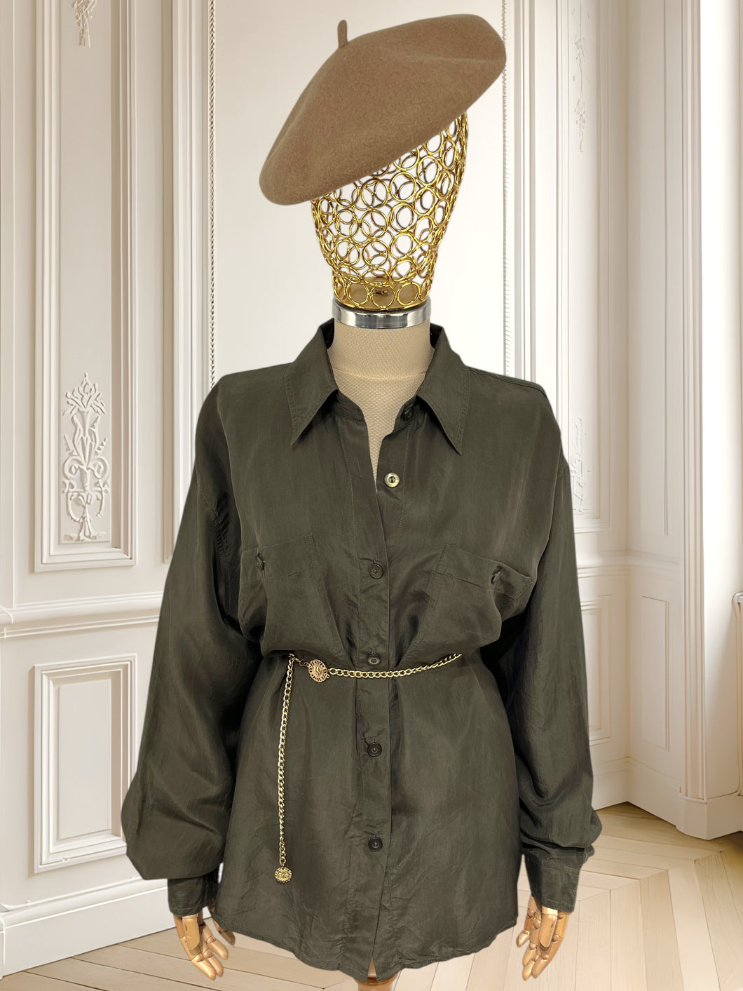 Cămașă vintage din mătase mărimea XL