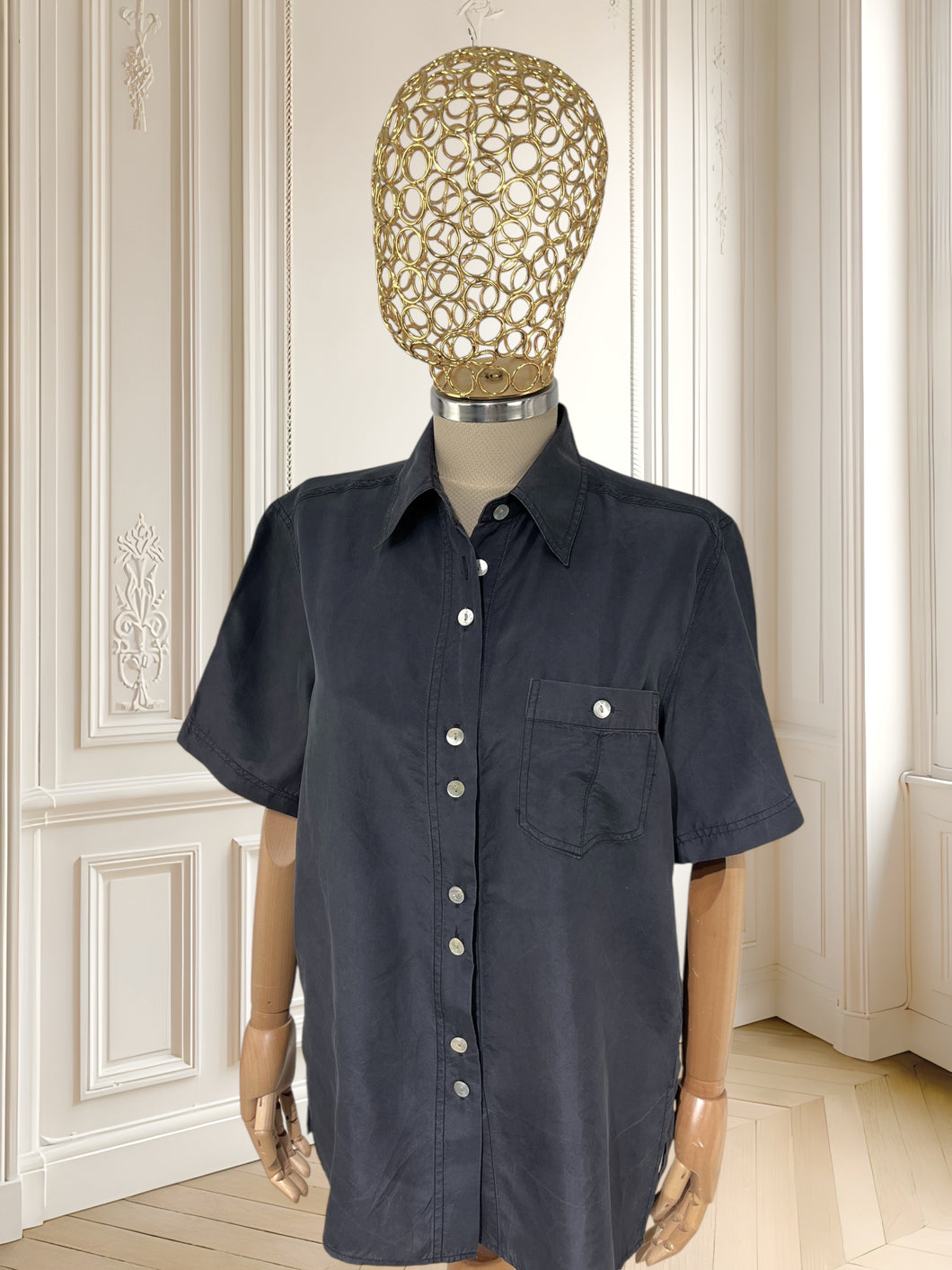 Tricou cenușiu din mătase mărimea L