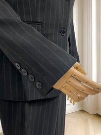 Costum negru în dungi mărimea S