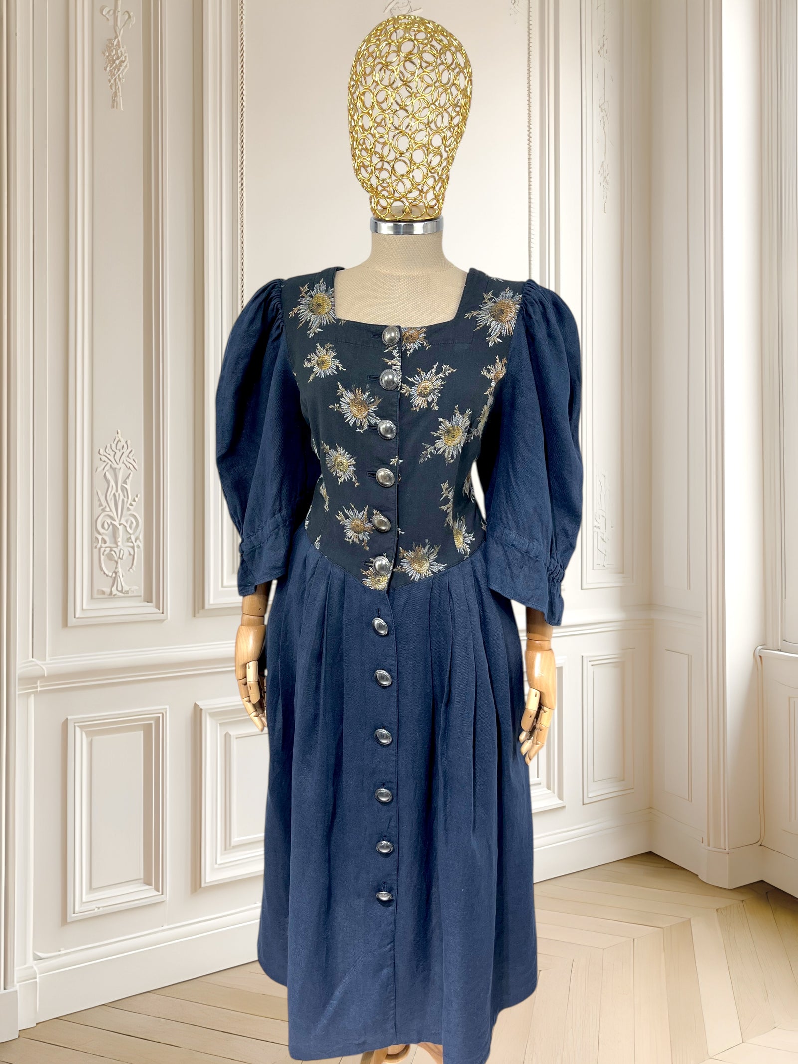 Rochie vintage din in mărimea XL