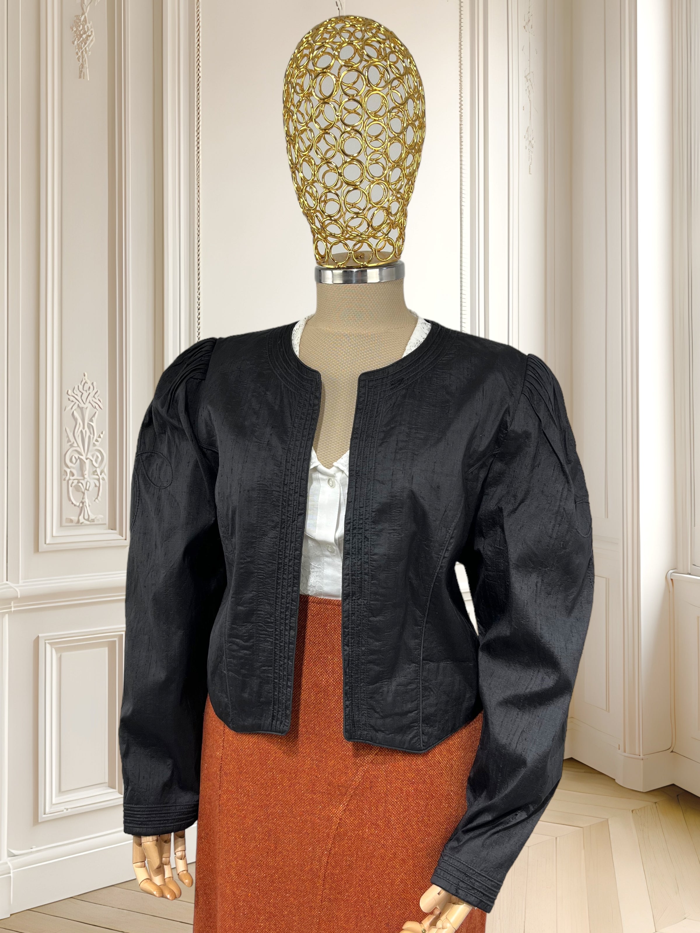 Sacou vintage din mătase naturală potrivit pentru M/L