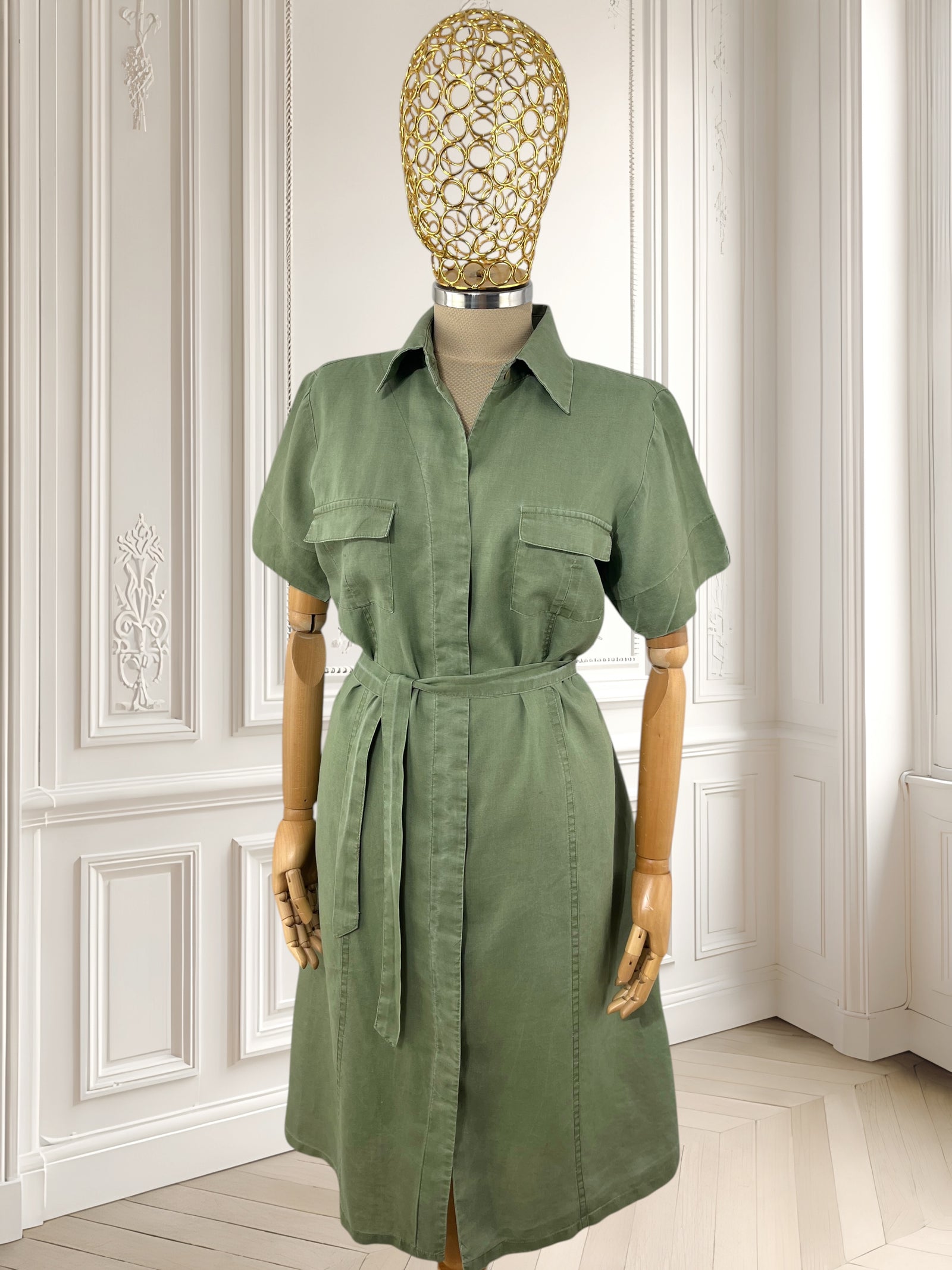 Rochie olive din fibră naturală mărimea L