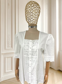 Cămașă vintage din bumbac cu broderie mărimea L