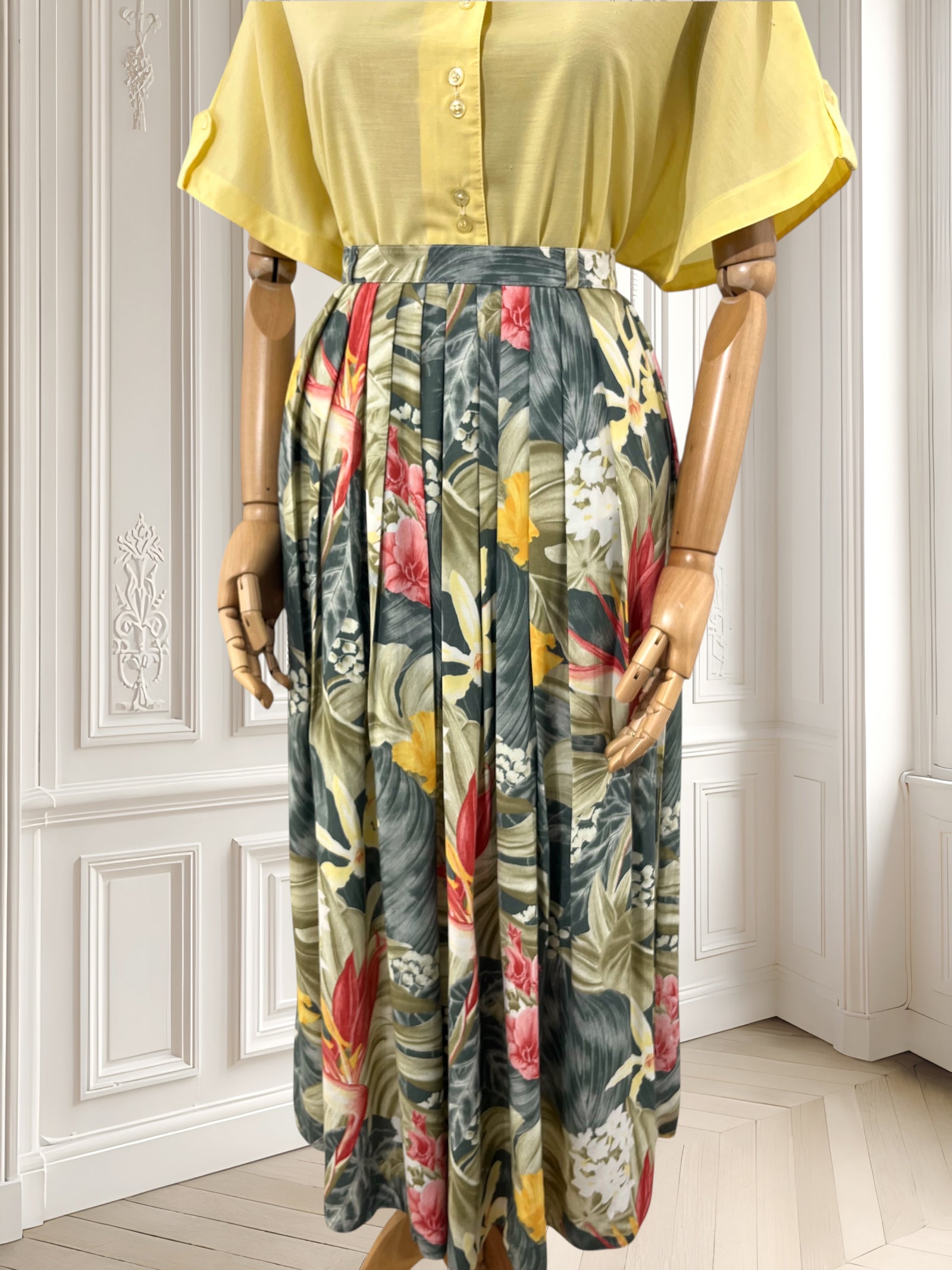 Fustă din vâscoză cu print floral mărimea S