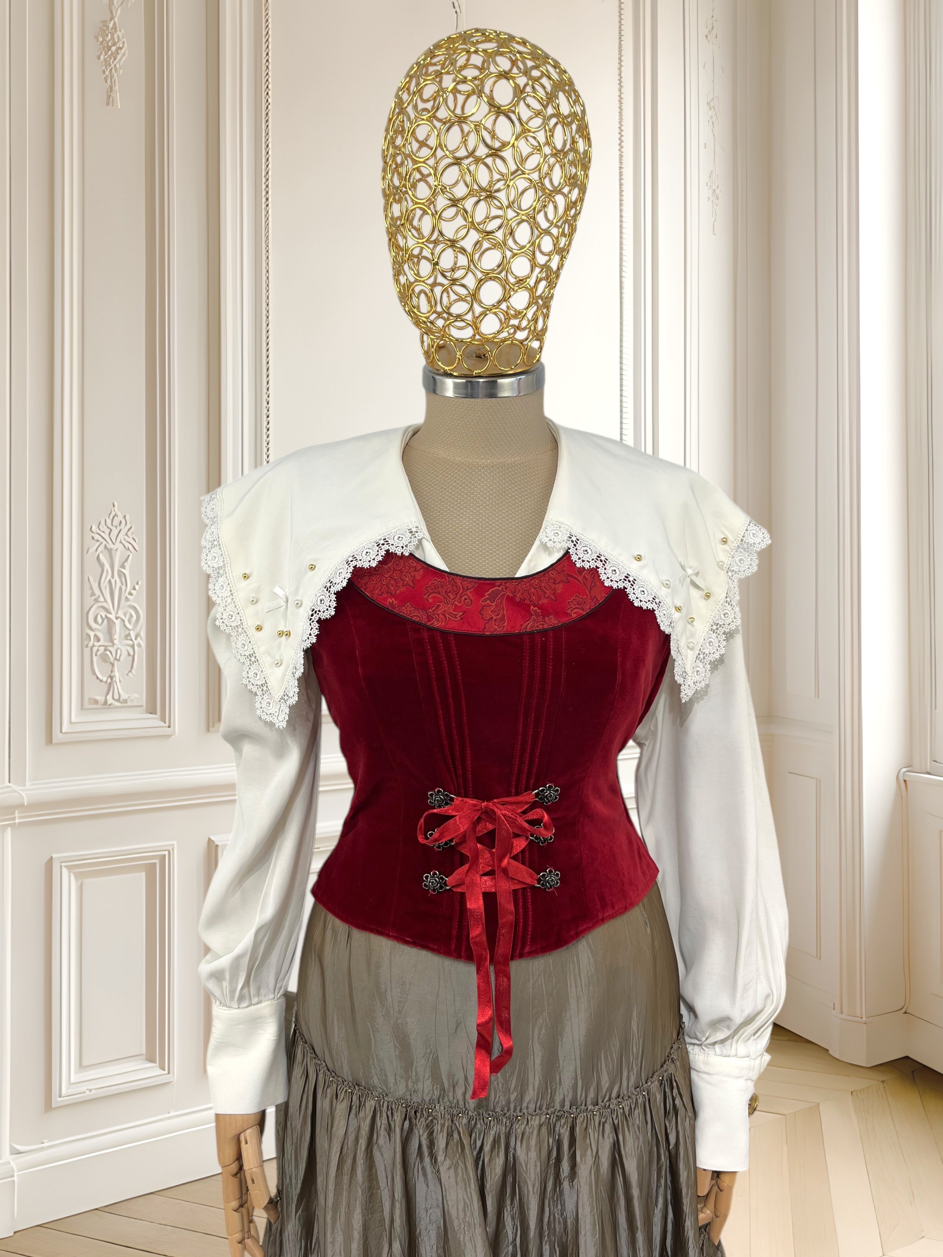 Corset vintage din catifea mărimea XS