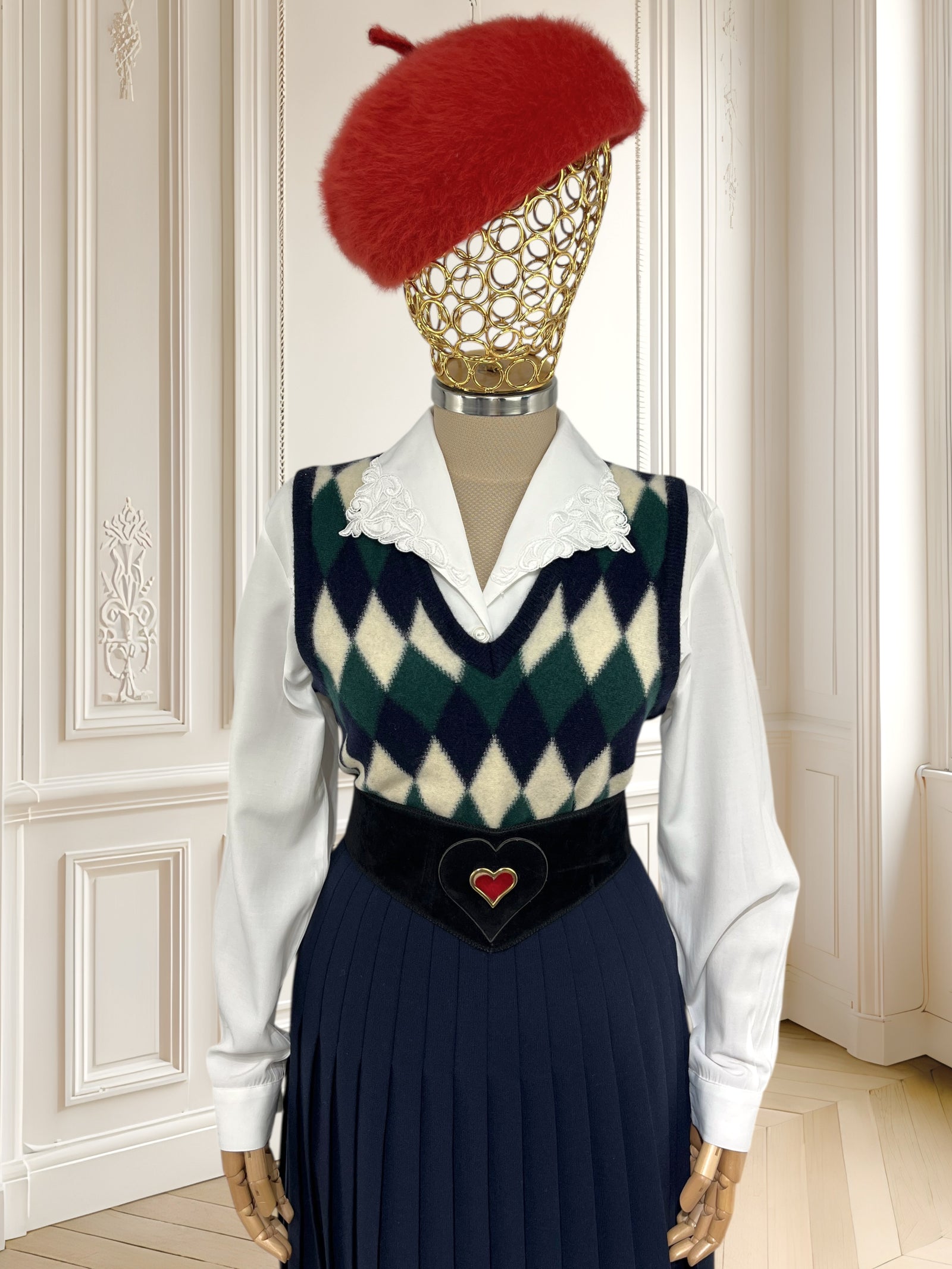 Vestă vintage din lână fină mărimea S