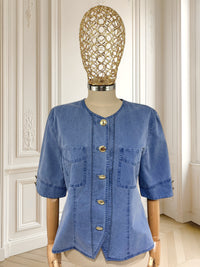 Cămașă vintage din denim potrivită pentru M/L