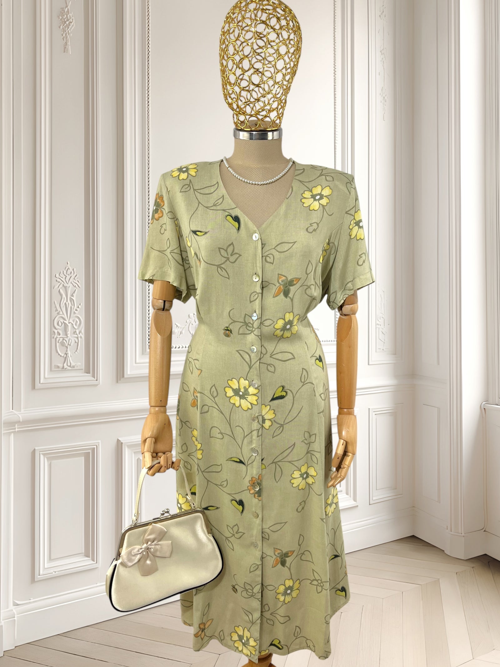 Rochie vintage din vâscoză mărimea XL