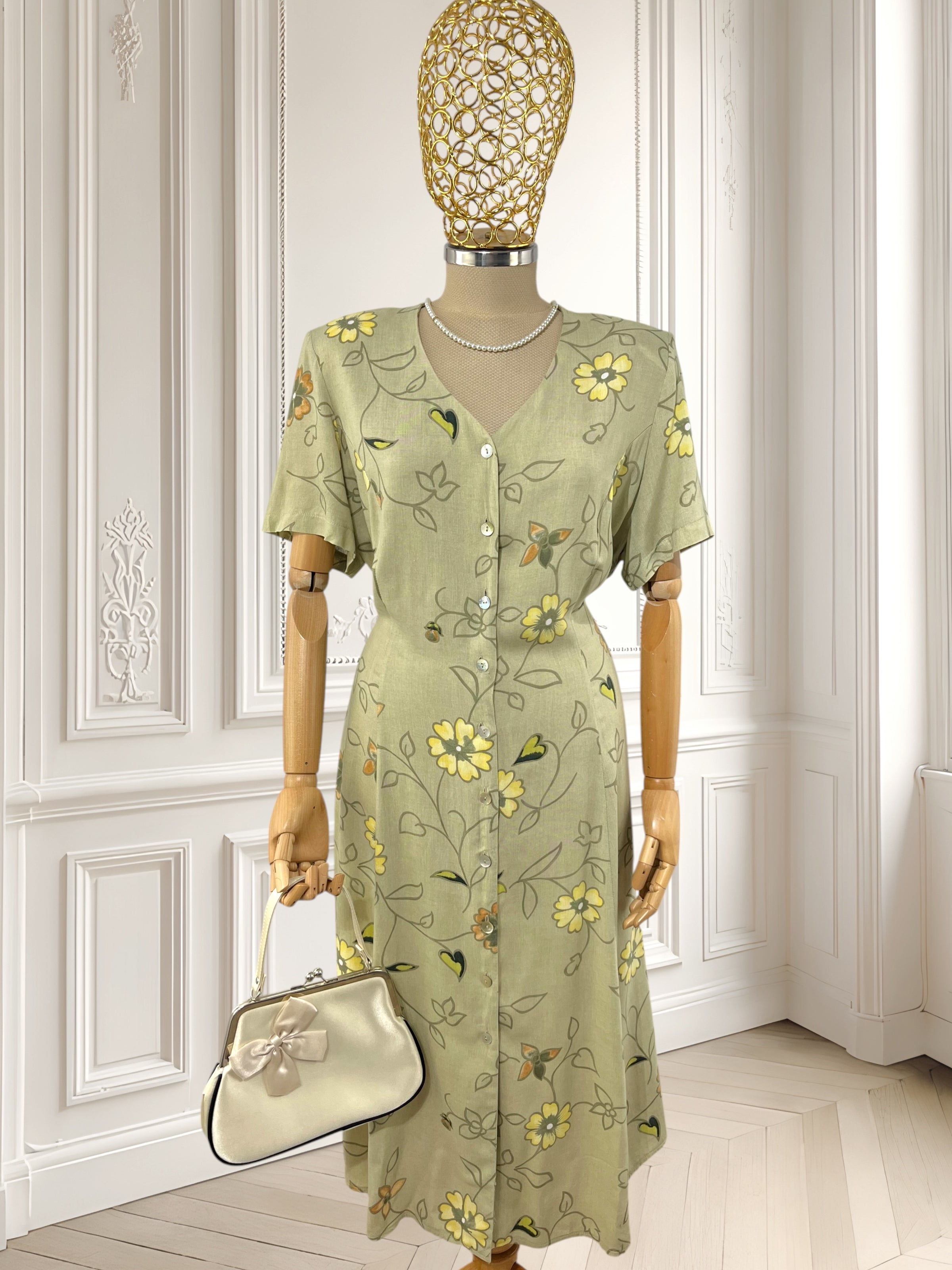 Rochie vintage din vâscoză mărimea XL