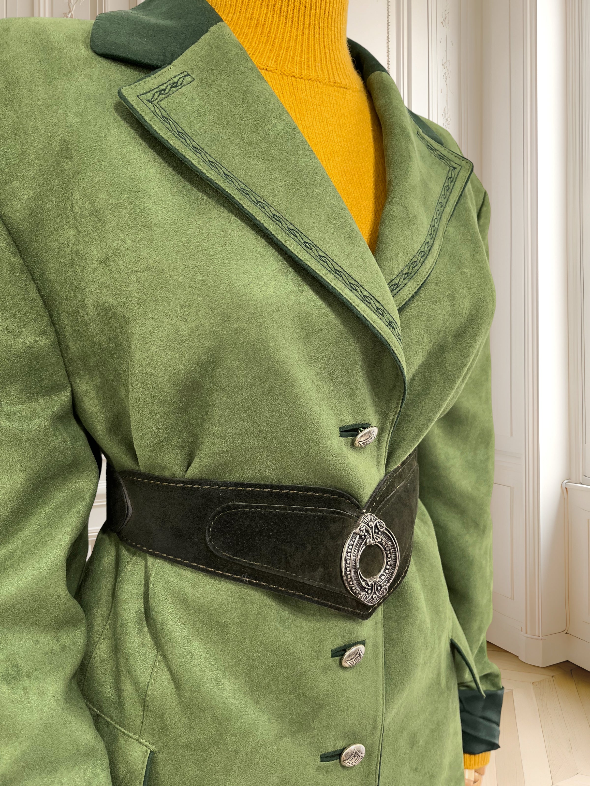 Sacou vintage cu aspect de piele întoarsă mărimea XL