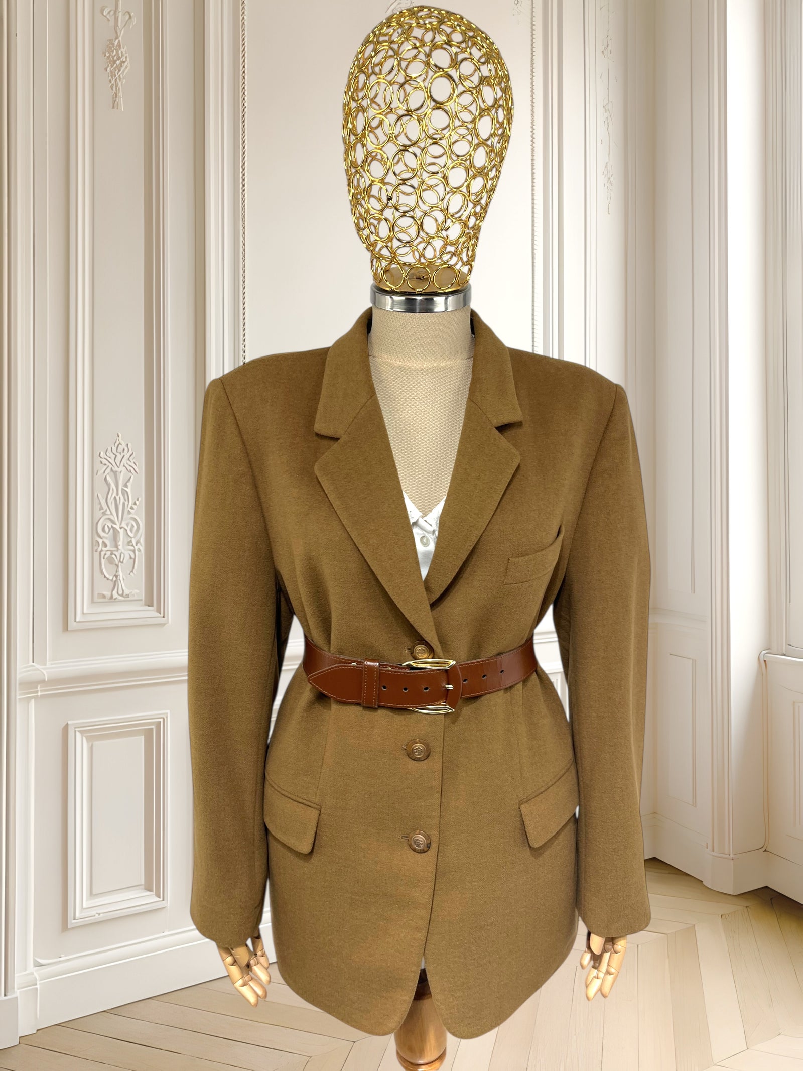 Sacou vintage din lână și angora potrivit pentru L/XL
